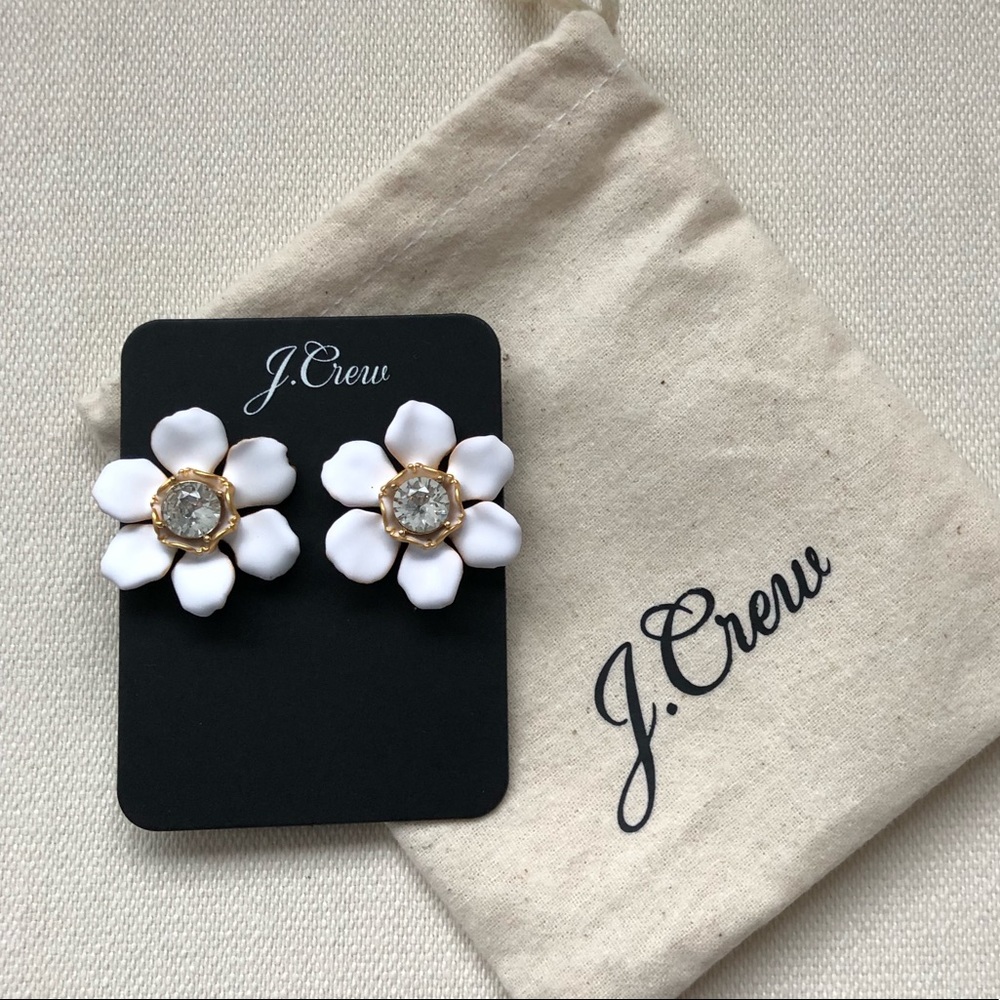 J.Crew Crystal Floral Stud Earrings